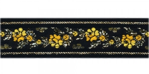 	Roosimustri- ja metallikniidiga kaunistuspael 35 mm, Art.35011FC, värv kollane mustal
