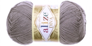 Diva Silk Effect Yarn; Colour 348 (Dark Grey), Alize