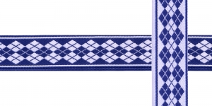 AB112 Rombimustriga kaunistuspael 20mm / Art.20751 / värv tumesinine valgega /jacquard/ribbon/trims/koristenauha/Лента декоративная