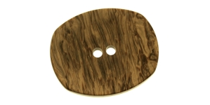 Pruunikirju, helklev, kahe auguga plastiknööp, 57 x 47mm