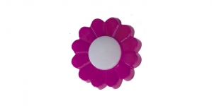 SD217 Nööp lilleõis Pastic Button ø15 mm, suurus: 24L fuksiaroosa