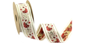 Лента декоративная, цвет Red-White