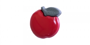 SD174 Nööp õun Pastic Button ø15 mm, suurus: 24L Punane, hall