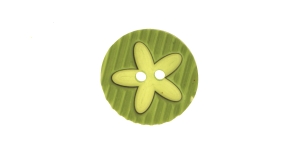 Roheline, kahe auguga plastiknööp, 22mm, 34L