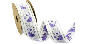 Лента декоративная, цвет Lilac-White
