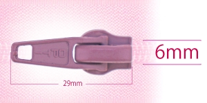 6 mm coil, spiral zipper slider, for flat coil, pastel violet