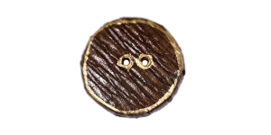 Tumepruun, kuldmaalinguga puitnööp, 26 mm, 42L