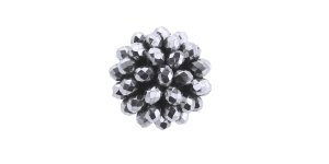 Hõbedaste klaaskristallidega, kannaga nööp, 20mm, 32L