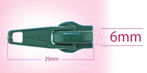 6 mm coil, spiral zipper slider, for flat coil