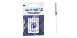 Chromium finished serger, overlock, coverlock & flatlock Needles, Schmetz Serger Universal, ELx705 CF No.80 (12)