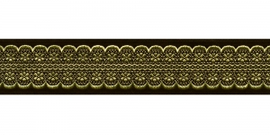  Sissekootud pitsimustriga kaunistuspael 35mm, Art.35712FC, värv must kuldsega