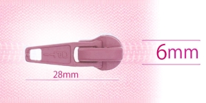 6 mm coil, spiral zipper slider, for flat coil, dusty violet-rose