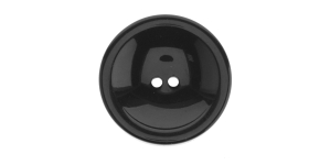 Must, kahe auguga plastiknööp, 38mm