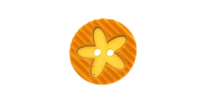 Oranž, kahe auguga plastiknööp, 22mm, 34L