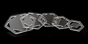 Шаблоны, Набор из 5 прозрачных шестигранных линеек, 2,5 мм