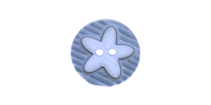 Helesinine, kahe auguga plastiknööp, 22mm, 34L