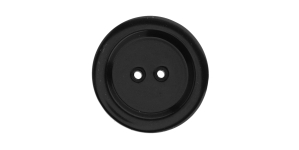 Must, kahe auguga plastiknööp, 37mm, 50L