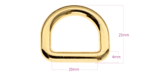 D-кольцо, блестящее полукольцо для ремня шириной 20 мм