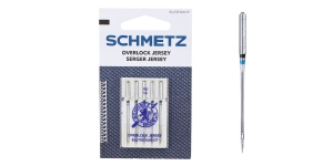 Ball Point Chromium Finished Serger, overlock & Flatlock Needles, Schmetz Serger Jersey, ELx705CF SUK No.90 (14)