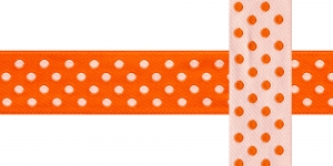 AB109 Täpimustriga kaunistuspael 25mm/ Art.25750 /oranžil taustal /jacquard/ribbon/trims/koristenauha/Лента декоративная