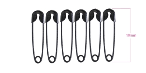 Terashaaknõelad 19 mm, mustad, 6 tk kimbus