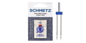 Kodu-õmblusmasina topelt-teksanõel, Schmetz 4,0 mm, Nr.100