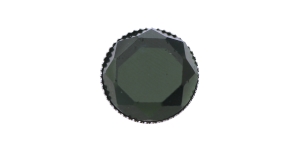 Mustjasroheline, hõbedase ümbrise ja kannaga metallnööp, 16mm, 24L