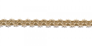 Puuvillasisaldusega pits 1084-BA laiusega 1,5 cm, värv valge kullaga