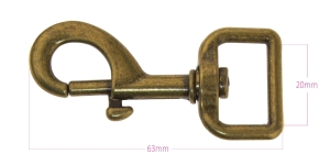 Карабин длинои 62 x 27мм для ремня 20мм