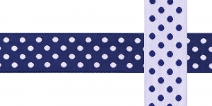 AB109 Täpimustriga kaunistuspael 25mm/ Art.25750 / tumesinisel taustal /jacquard/ribbon/trims/koristenauha/Лента декоративная