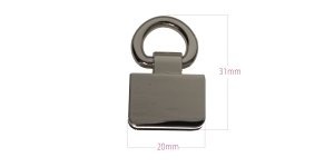 Kruvikinnitusega D-aas 31 mm x 20 mm, D-link ja 2 kruvi, sobiv rihmale 20mm, pinnatud: hematiithall (gunmetal)