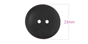 Wooden Button, 2 holes, ø23 mm x 4,5 mm (button size: 36L): color: black