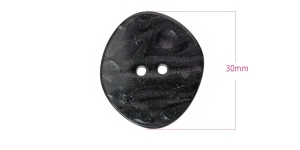 Ruumilise teokarbi efektiga plastnööbid ø30 x 26 x 4 mm (nööbi mõõt: 46L), 2 auku, mustad