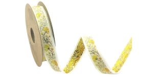 Лента декоративная, цвет Yellow-White