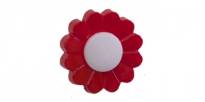 SD207 Nööp lilleõis Pastic Button ø15 mm, suurus: 24L punane