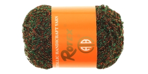 Metallic Handicraft Yarn; Colour A36 (Black, Red, Green) / Rotex