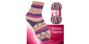 Villasisaldusega sokilõng, roosad-beežid-lillad toonid