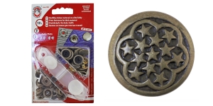 Trukikomplekt tugevama o-vedruga Auto-Moto, ø15 mm, 10 tk, pinnatud: antiikpronks,l motiiv Hvezdy