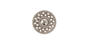 Hõbedane, pärlivalge, kannaga mustriline nööp, 18mm, 28L