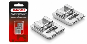 Pintuck Foot with 5 and 7 Grooves set for Janome and Elna sewing machines with stitch width max 7 mm, 200317009