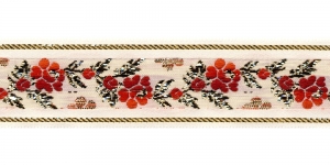 	Roosimustri- ja metallikniidiga kaunistuspael 35 mm, Art.35011FC, värv puna-valge