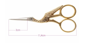 Vintage Style Stork Scissors, 11,5 cm, golden handle