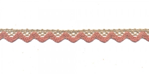 Puuvillane pits 1057-N4 laiusega 2 cm, värv linabeež roosaga 