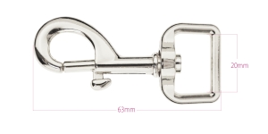 Карабин длинои 62 x 27мм для ремня 20мм покрытие: хром