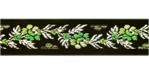  Roosimustri- ja metallikniidiga kaunistuspael 26 mm, Art.26011FC, värv roheline mustal
