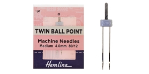Twin ball point Needle, 4,0mm, Nr.80, Klasse, Hemline H111.40