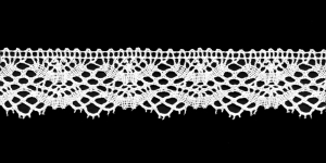 Puuvillane äärepits 1503-01 laiusega 3,7cm, Värv Valge 