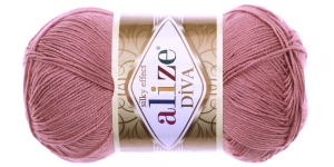 Diva Silk Effect Yarn; Colour 354 (Dark pink), Alize