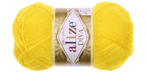 Diva Silk Effect Yarn; Colour 110 (Bright Yellow), Alize
