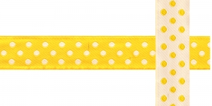  AB110 Täpimustriga kaunistuspael 20mm/ Art.20750 / kollasel taustal /jacquard/ribbon/trims/koristenauha/Лента декоративная